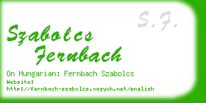 szabolcs fernbach business card